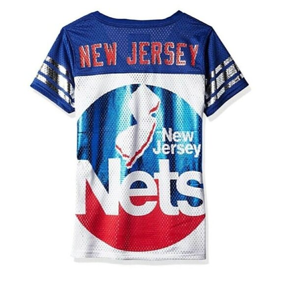 NBA New Jersey Nets Women's Size M All American Mesh T-Shirt White GIII - Picture 5 of 8